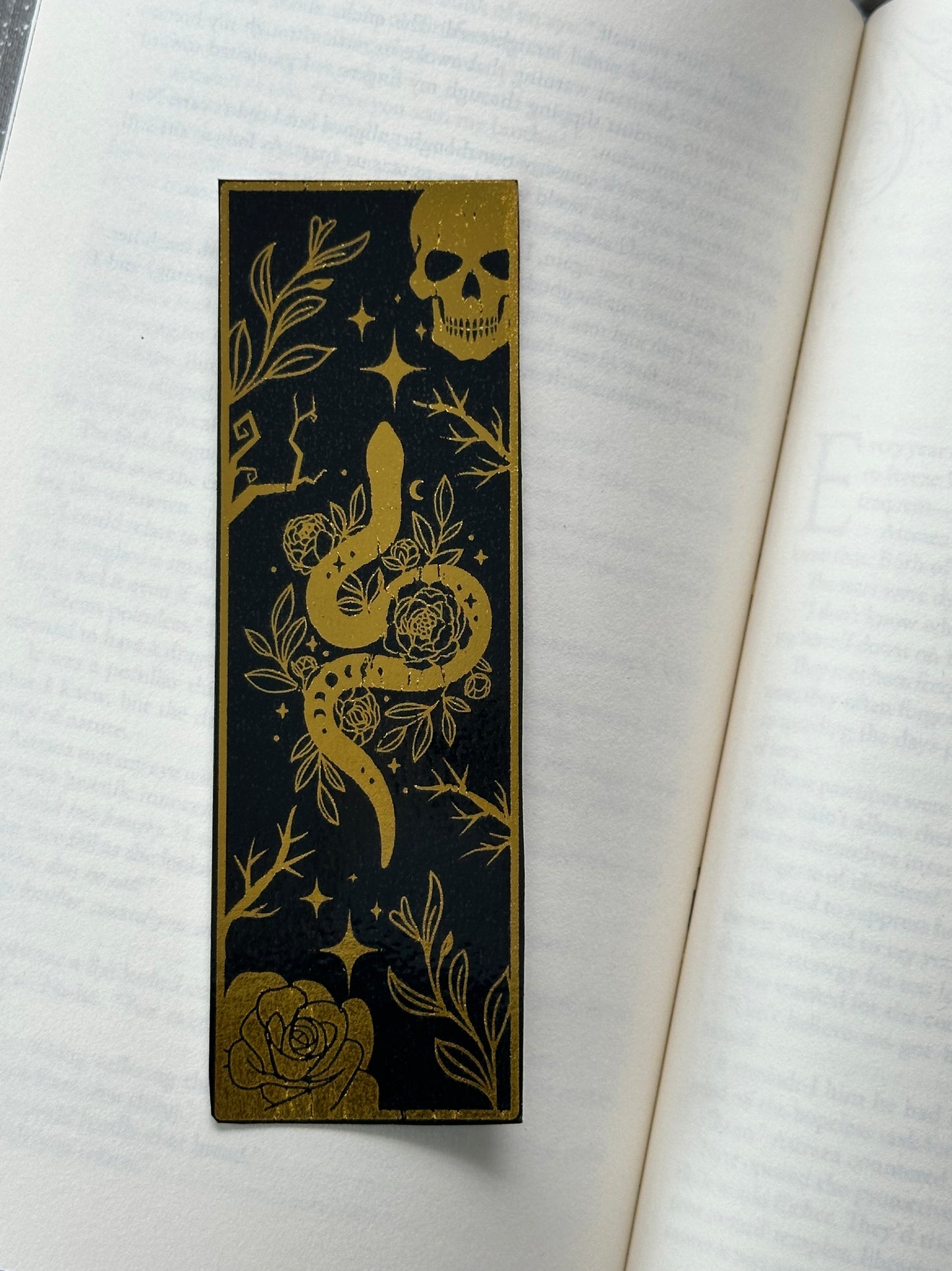 Snake & Skull - Foil Bookmark - (Gold)