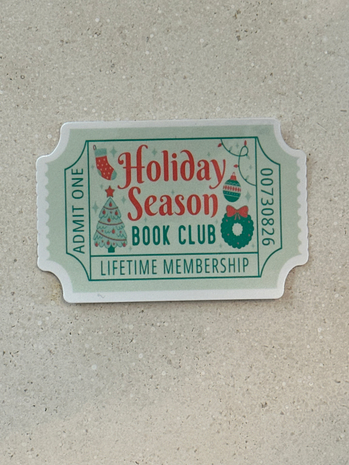 Holiday Season Book Club Trope Ticket - Sticker