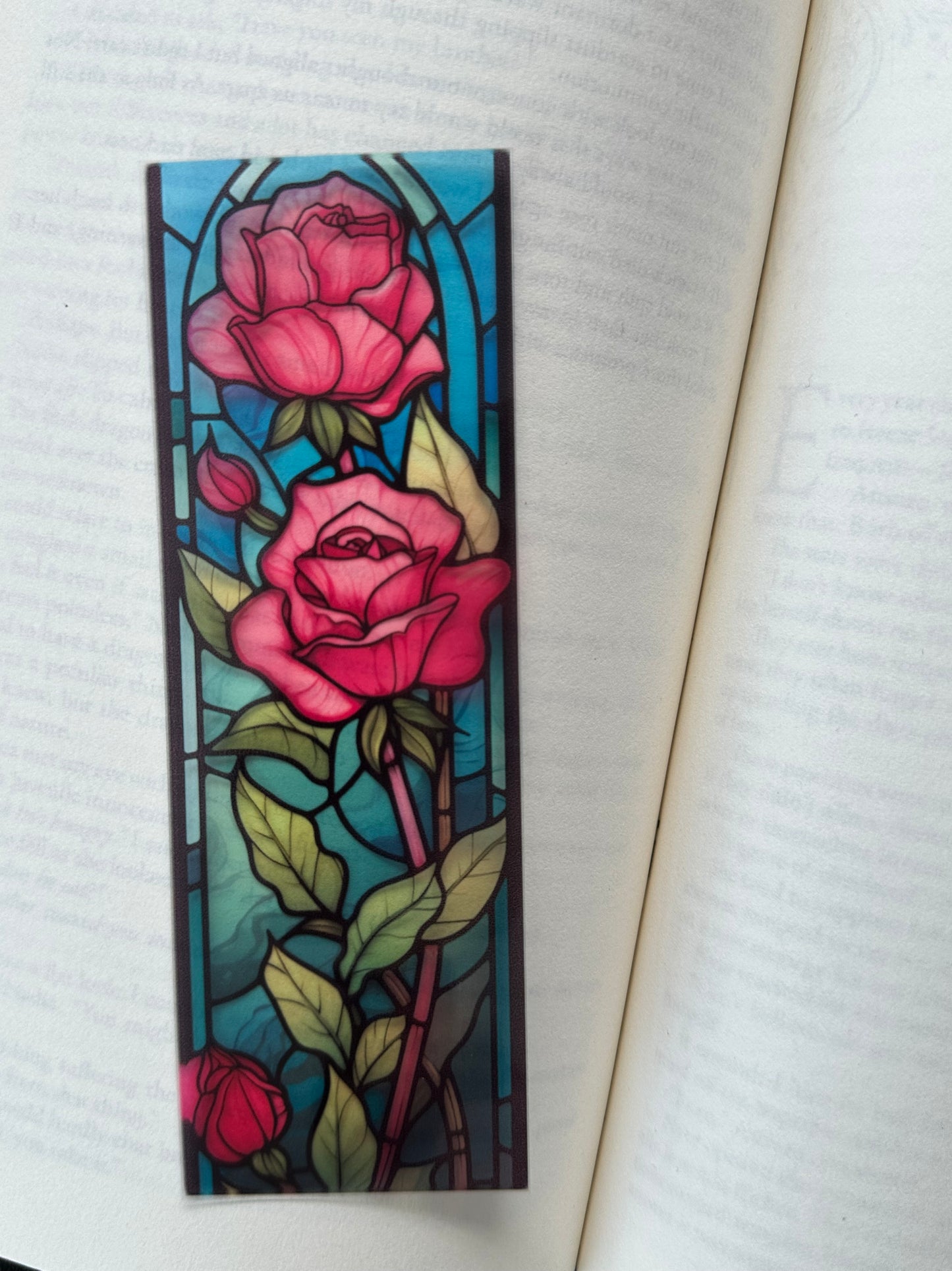 Stained Glass Style Rose - Bookmark (2)