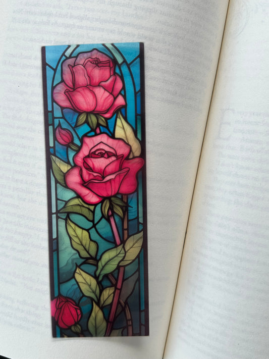 Stained Glass Style Rose - Bookmark (2)