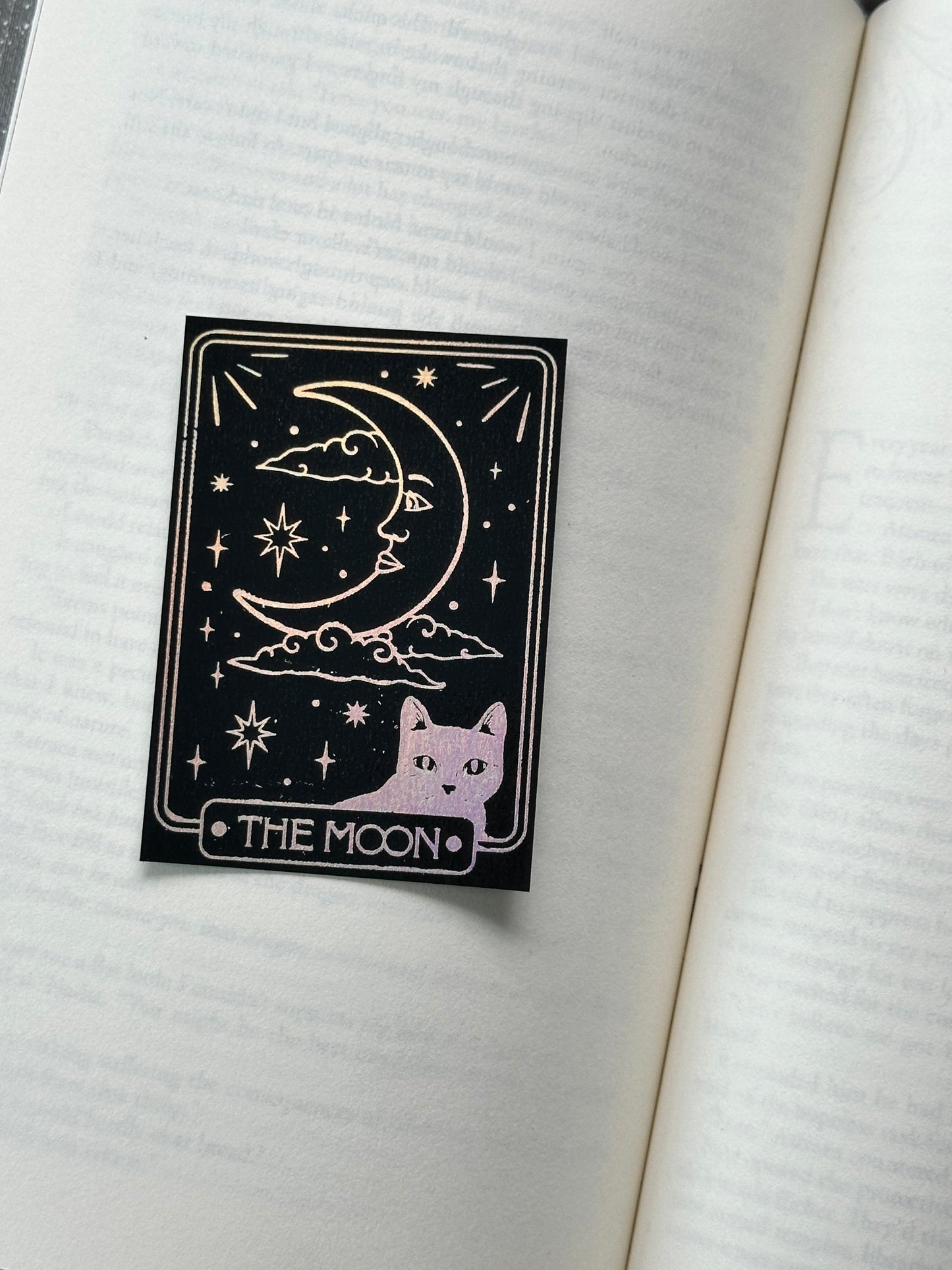 The Moon Tarot Card - Foil Bookmark - (Silver Holographic)