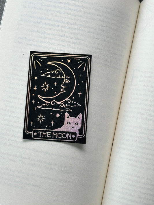 The Moon Tarot Card - Foil Bookmark - (Silver Holographic)