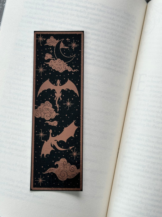 Dragon - Foil Bookmark - (Rose Gold)