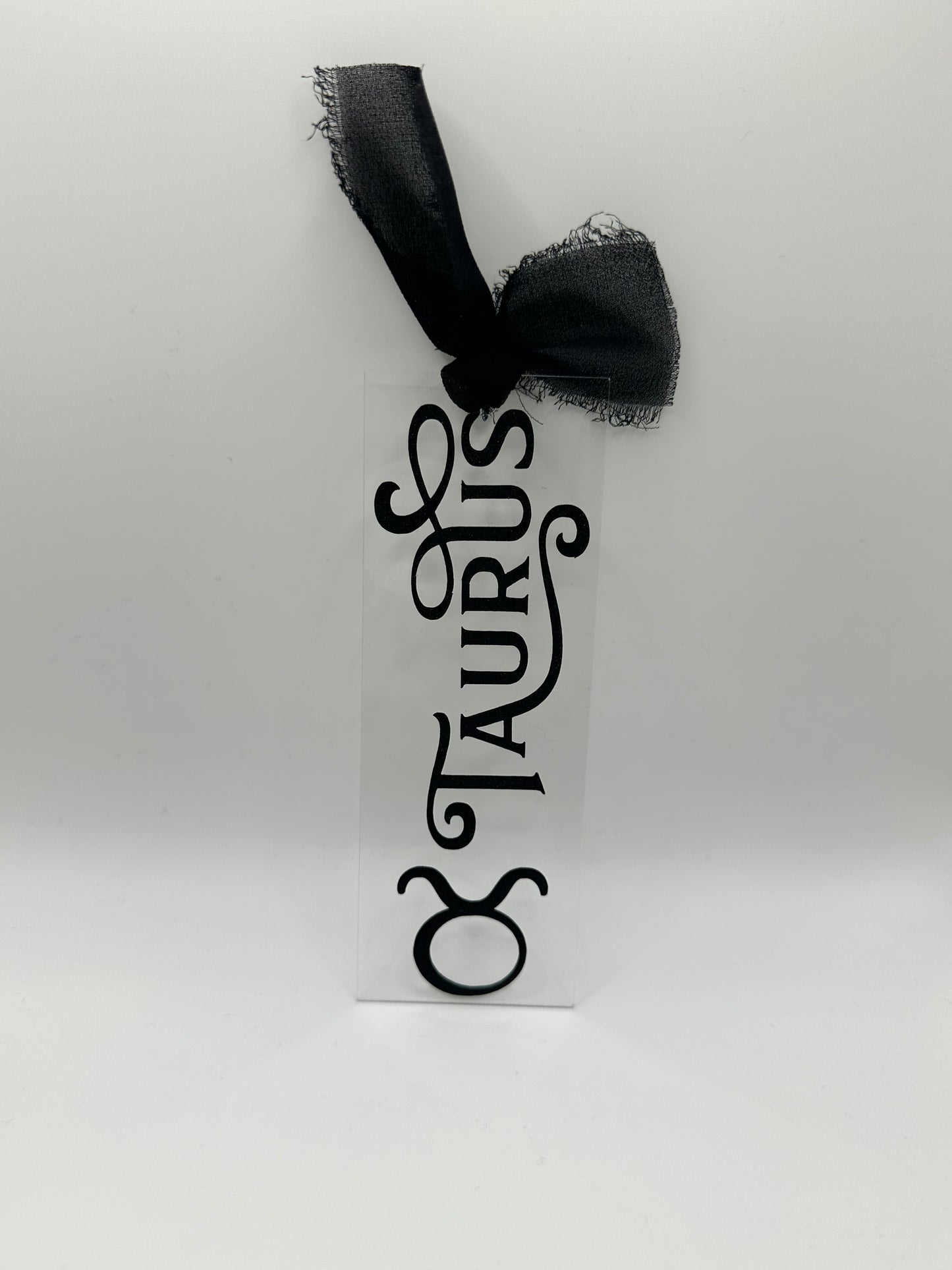 Zodiac - Taurus - Acrylic Bookmark (Black Glitter)