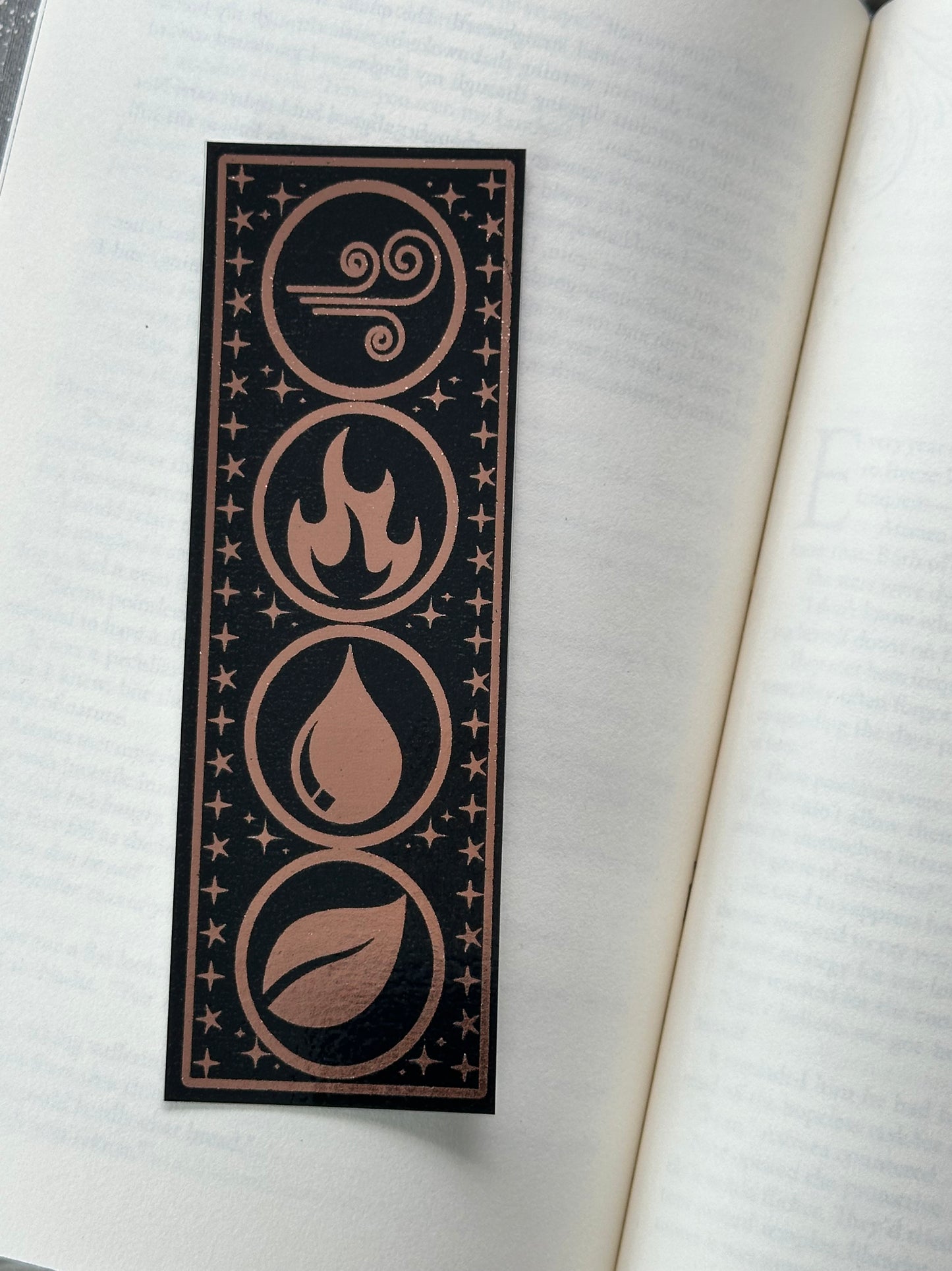 Air, Fire, Water, Earth - Foil Bookmark - (Rose Gold)