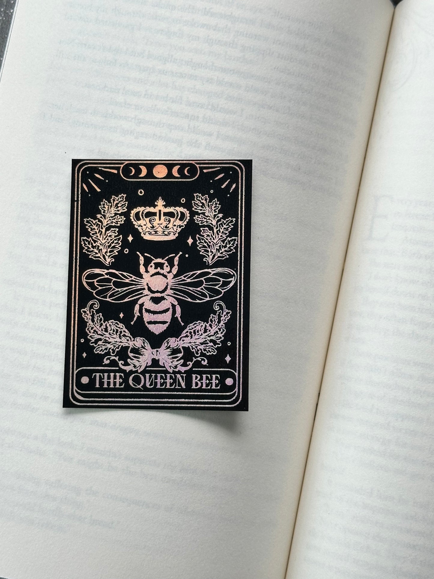 The Queen Bee Tarot Card - Foil Bookmark - (Silver Holographic)
