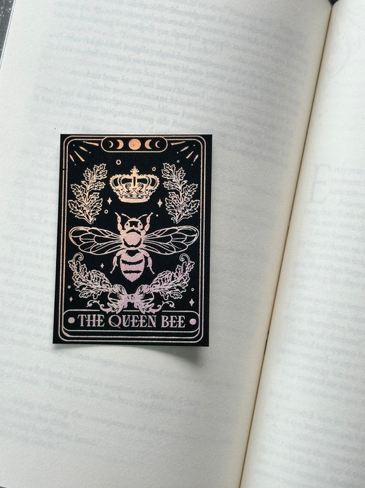 The Queen Bee Tarot Card - Foil Bookmark - (Silver Holographic)