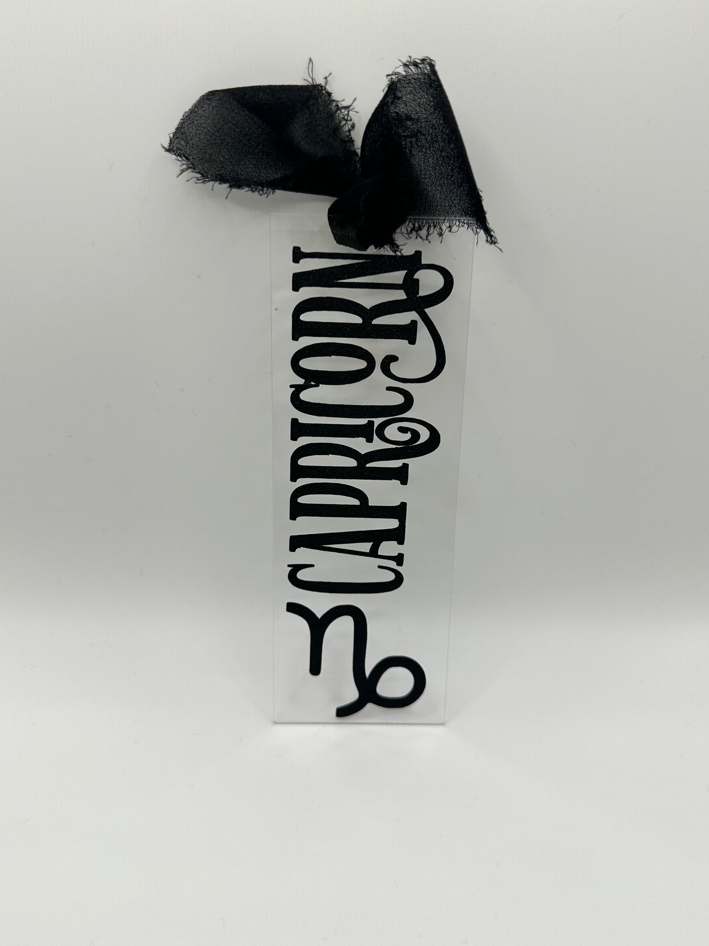 Zodiac - Capricorn - Acrylic Bookmark (Black Glitter)
