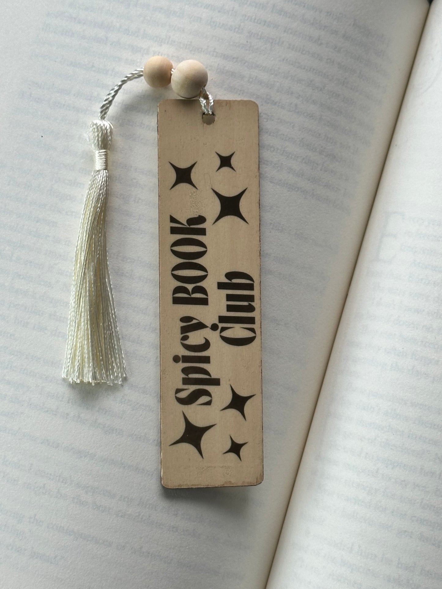 Spicy Book Club - Wood Bookmark - (Linen)