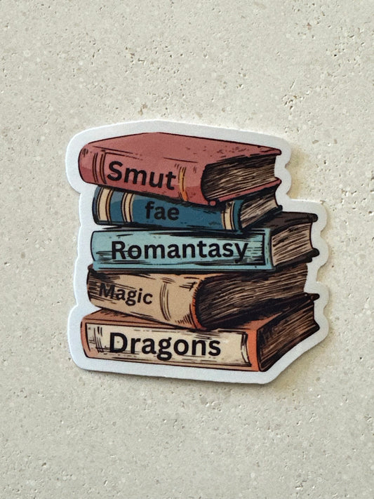 Stack Of Romantasy Books - Sticker
