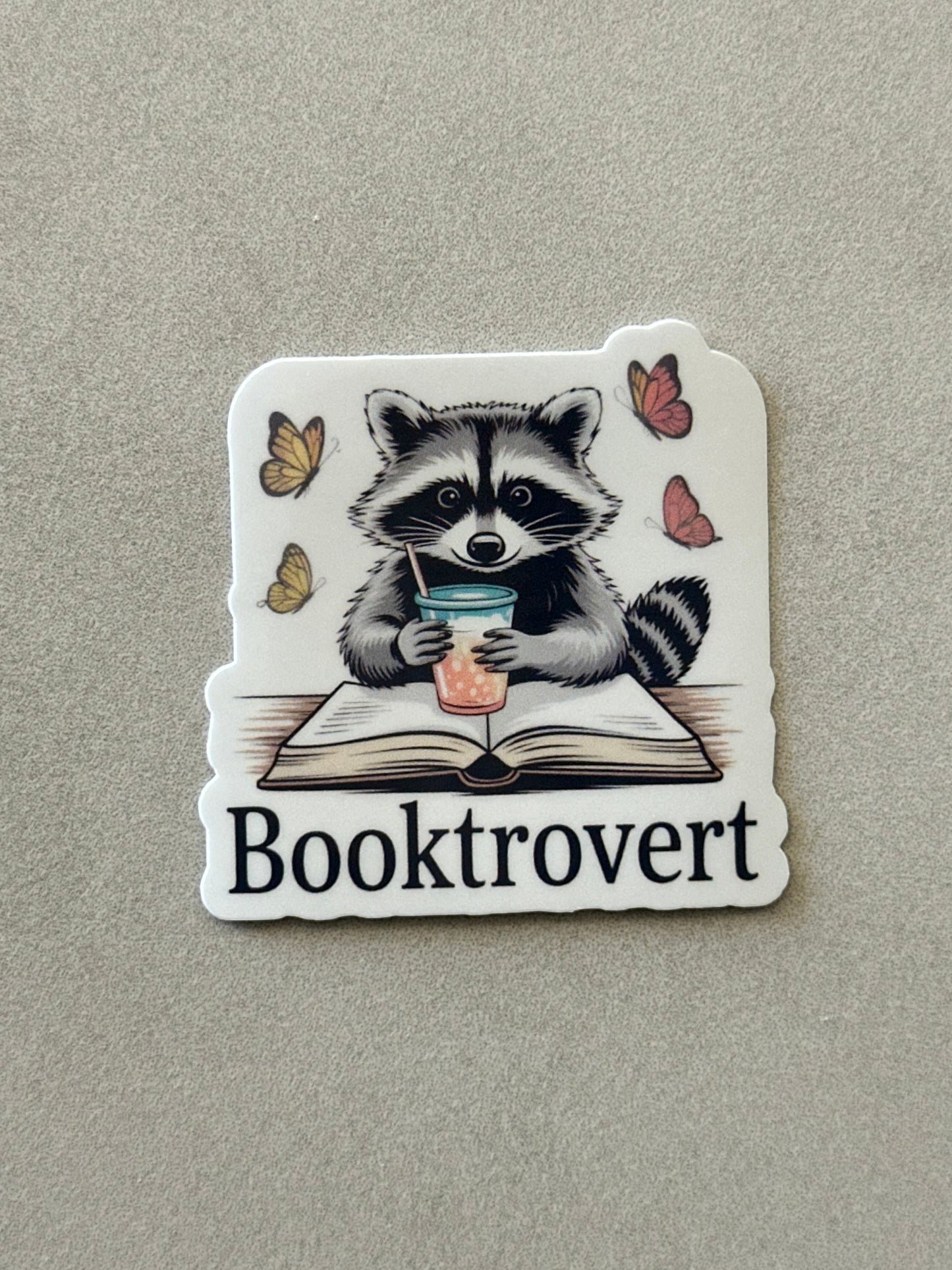 Booktrovert Raccoon - Sticker