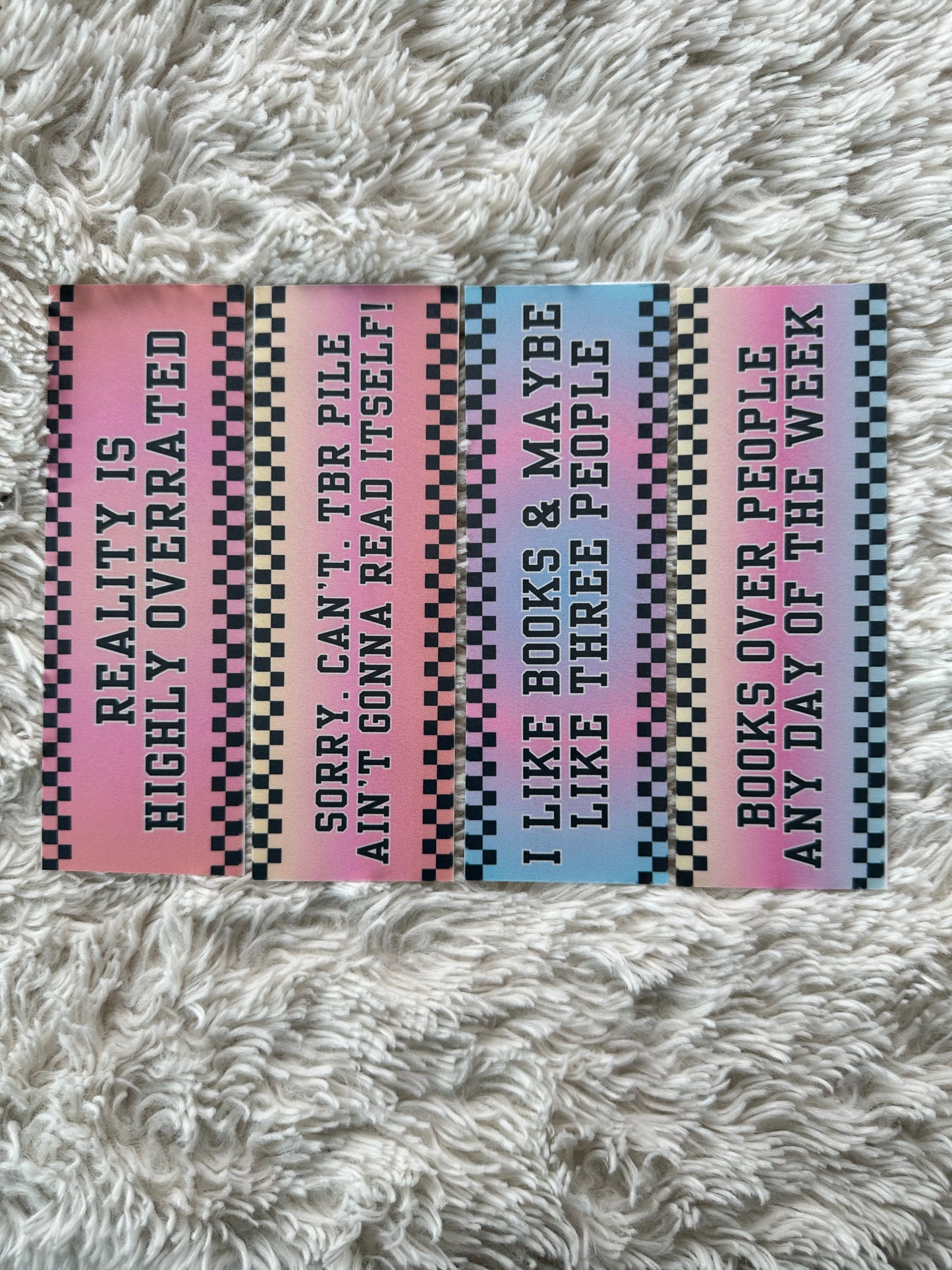 Retro Checkers Quotes 1 Bookmark Bundle - 4 Pack