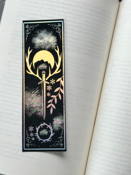 Sword, Antlers, Frost - Foil Bookmark - (Silver Holographic)