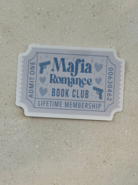 Mafia Romance Book Club Trope Ticket - Sticker