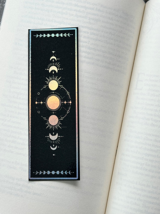 Moon Phases - Foil Bookmark - (Silver Holographic)