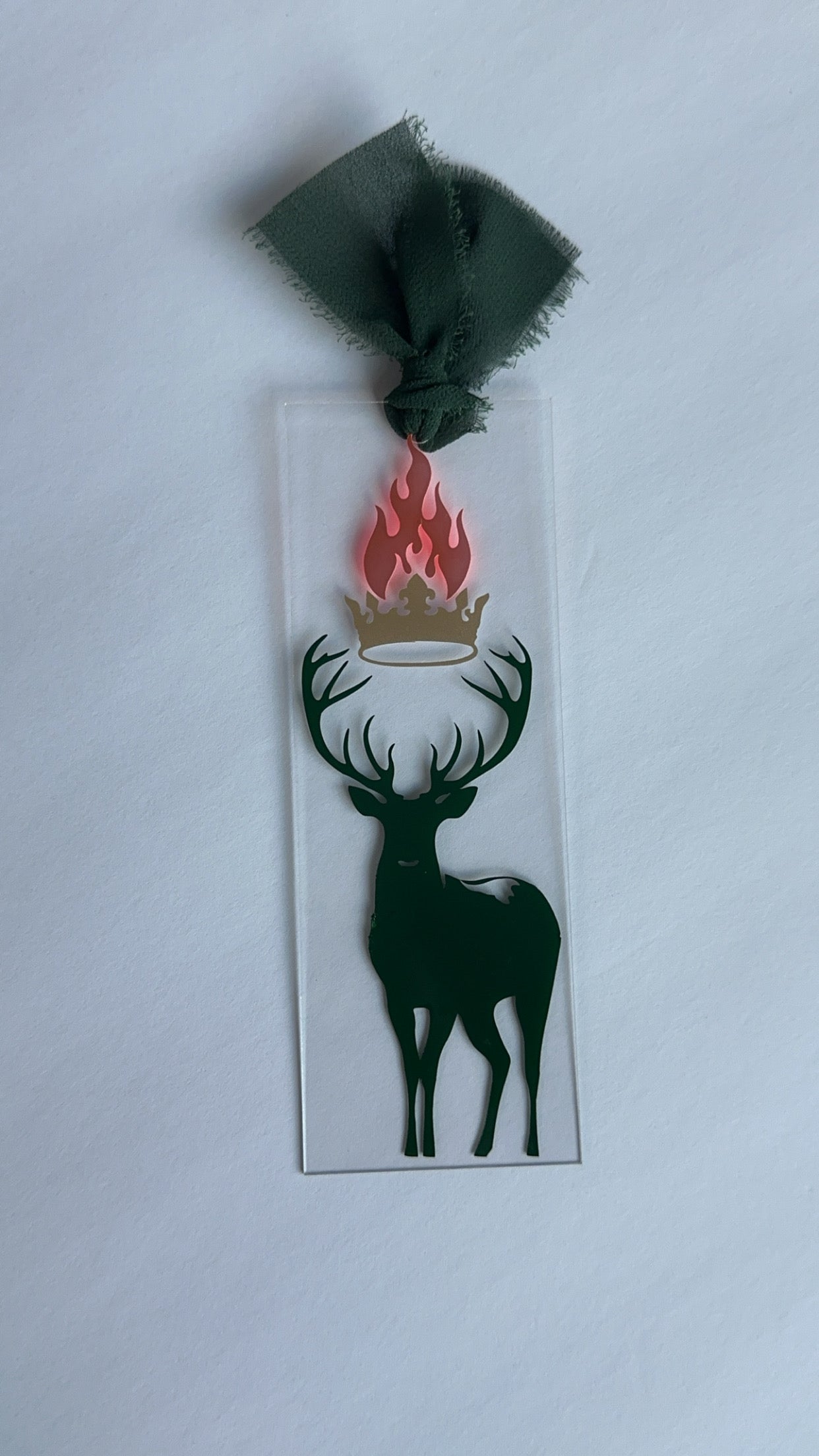 Stag, Crown & Flames - Acrylic Bookmark