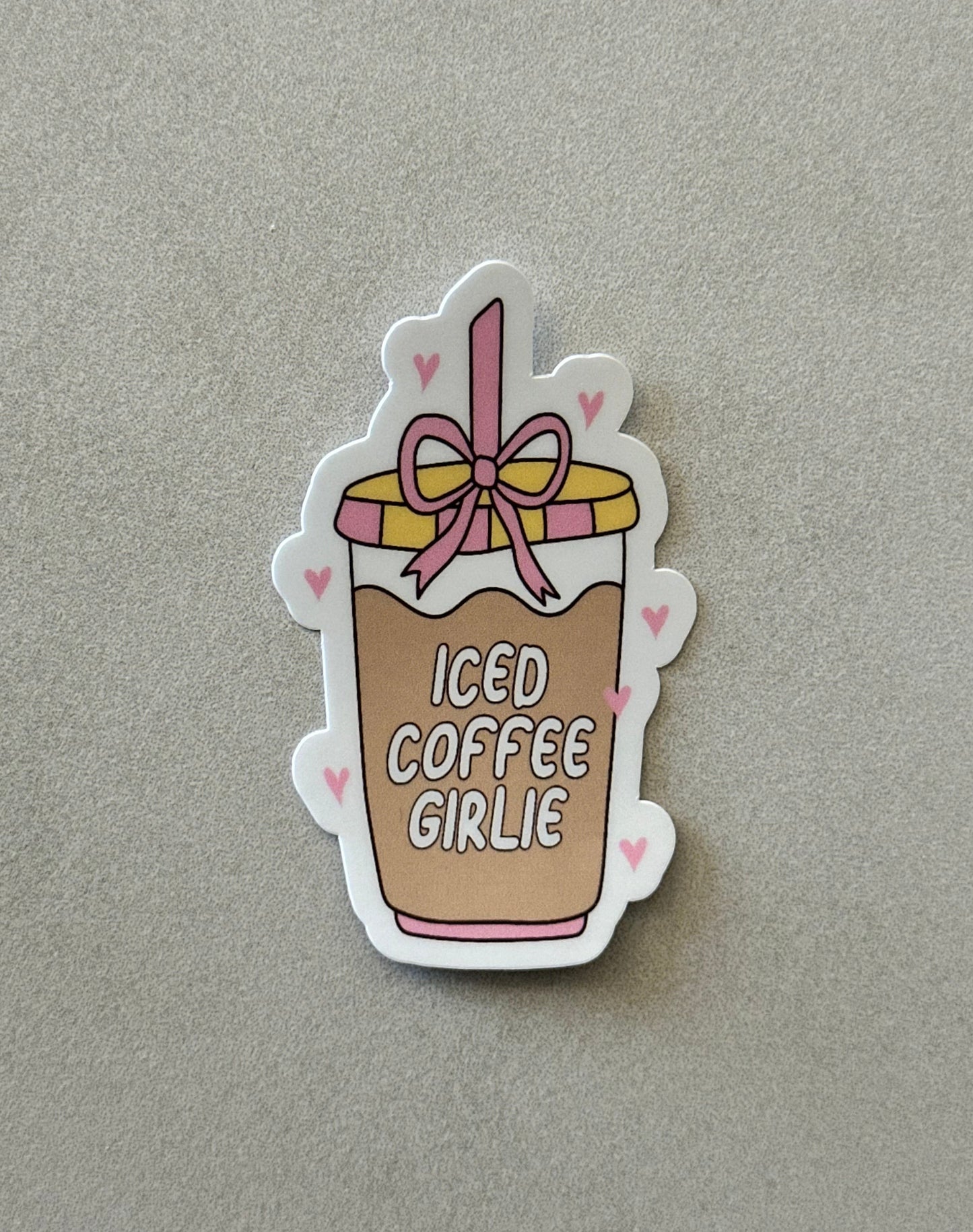 Iced Coffee Girlie Hearts - Sticker