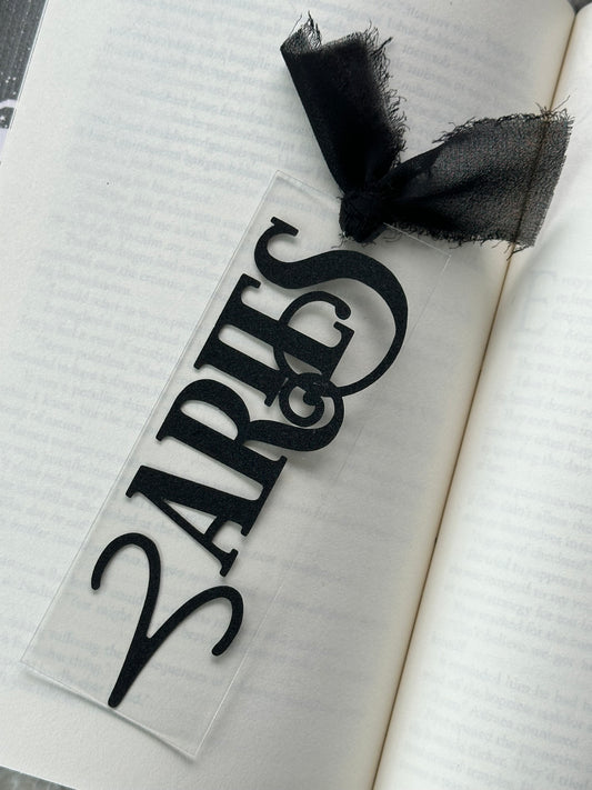Zodiac - Aries - Acrylic Bookmark (Black Glitter)