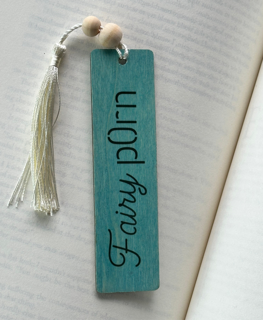 Fairy P*rn - Wood Bookmark - (Antique Aqua)