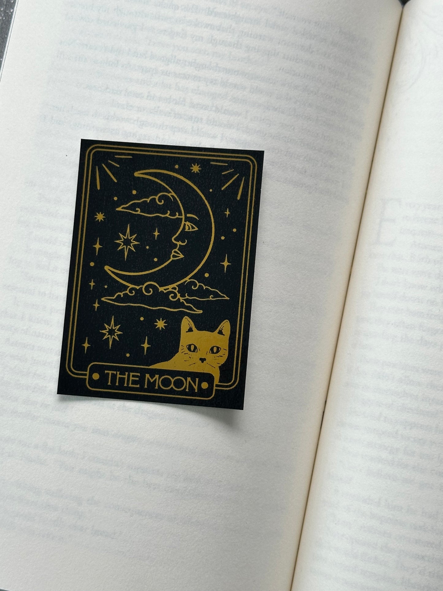 The Moon Tarot Card - Foil Bookmark - (Gold)