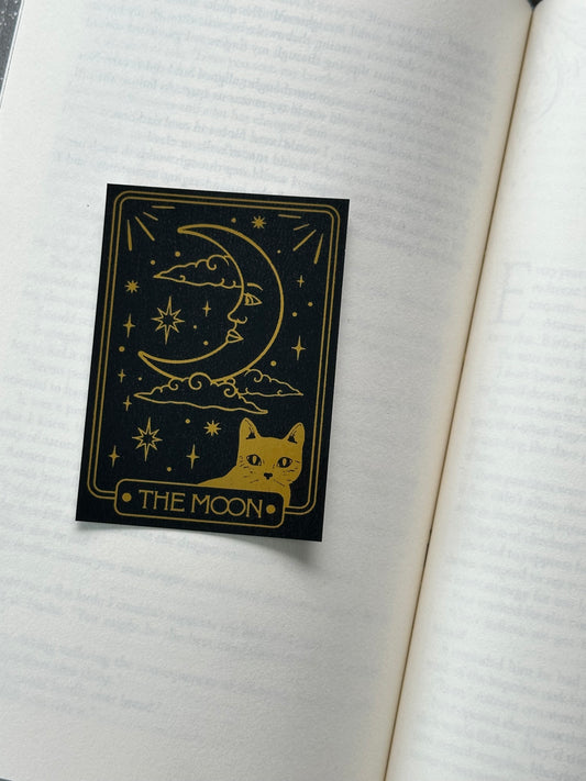 The Moon Tarot Card - Foil Bookmark - (Gold)