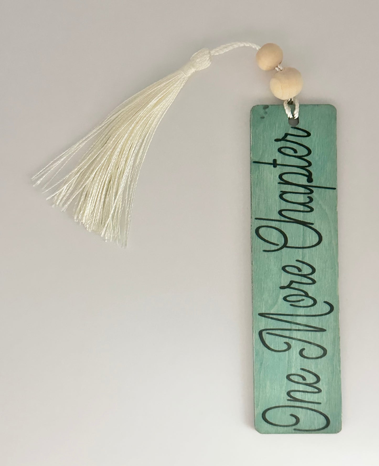 One More Chapter - Wood Bookmark - (Antique Aqua)