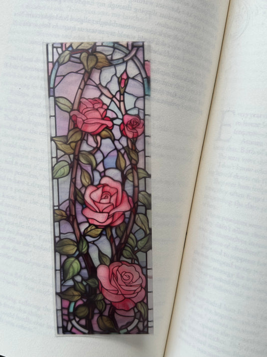 Stained Glass Style Rose - Bookmark (7)