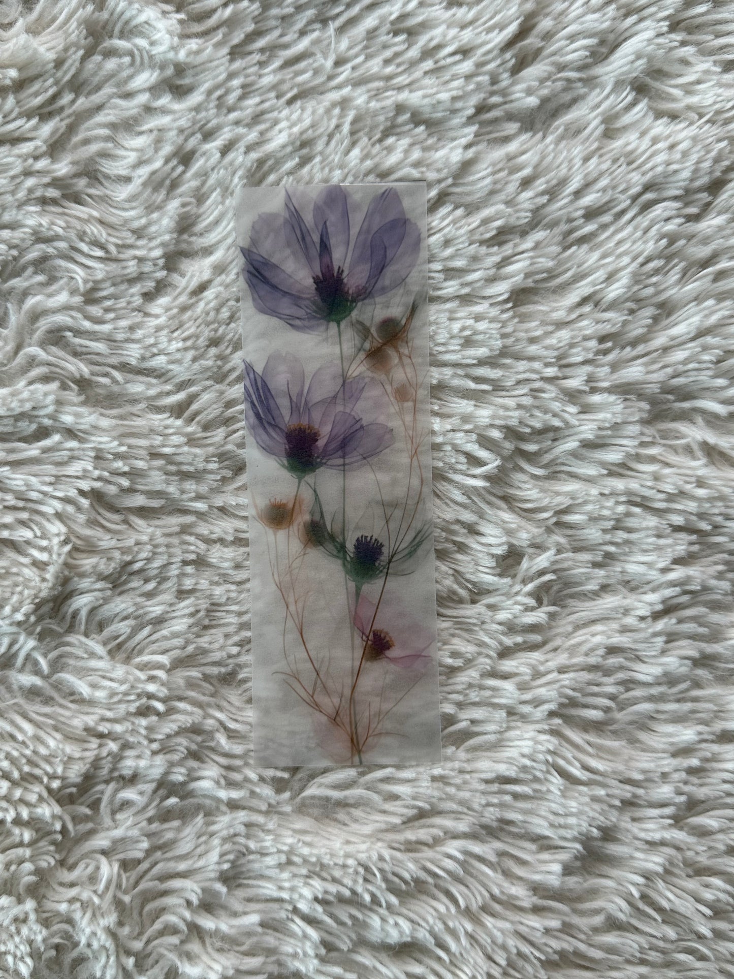 Water Colour Flowers - Vellum Paper Bookmark (13)