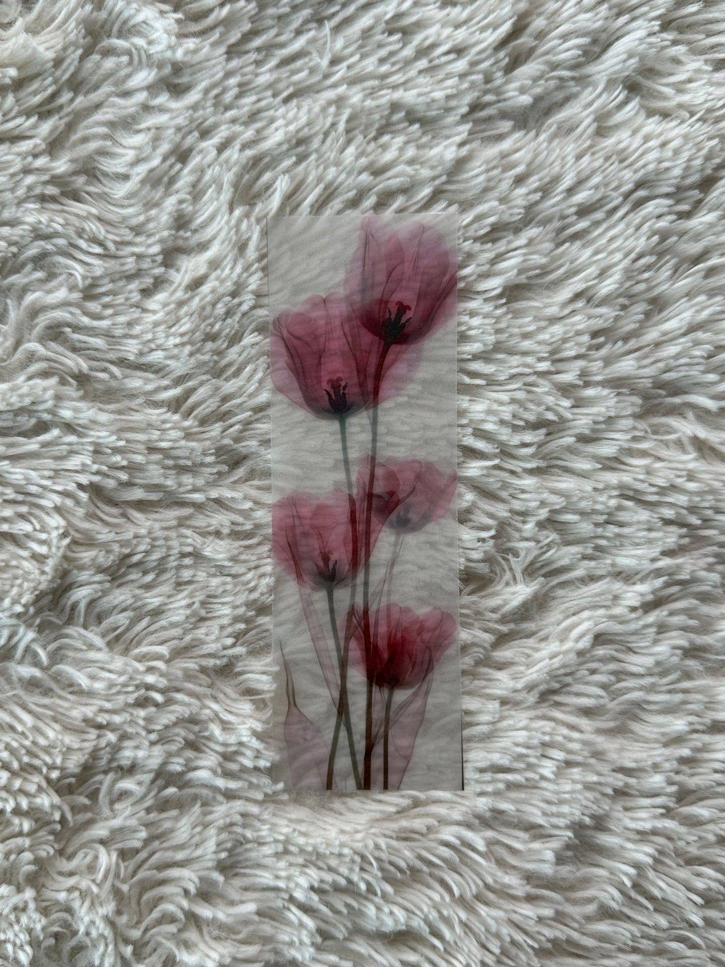 Water Colour Flowers - Vellum Paper Bookmark (7)