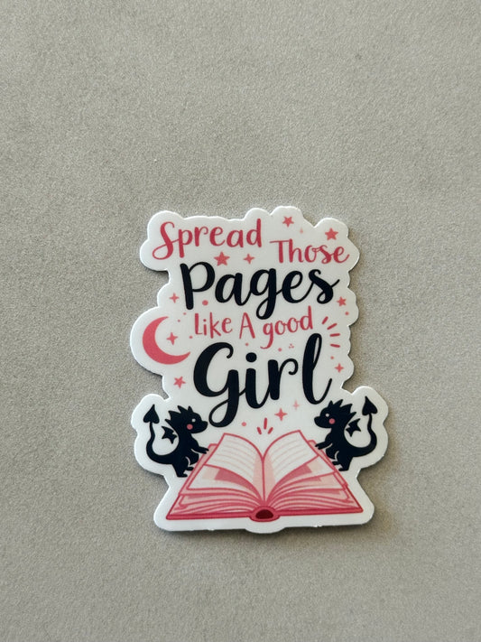 Spread Those Pages - Pink - Sticker