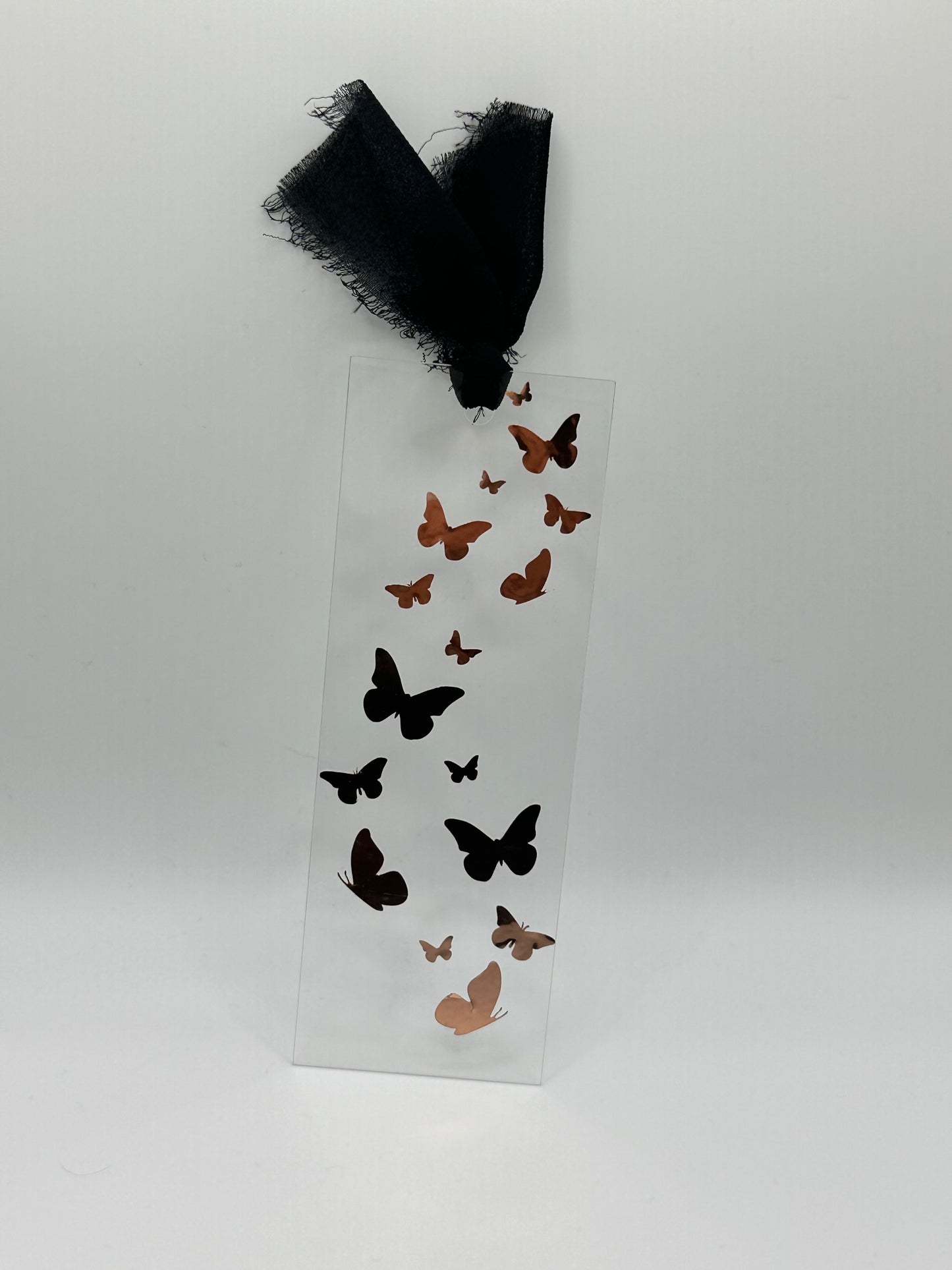 Rose Gold Butterflies - Acrylic Bookmark