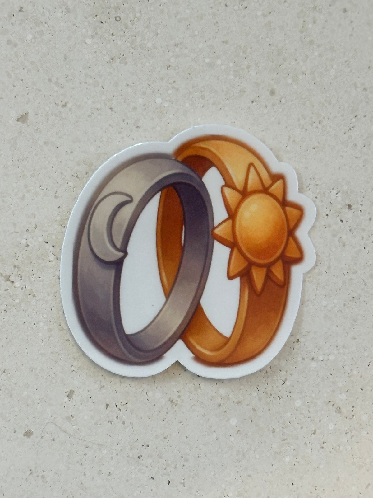 Sun & Moon Rings - Sticker