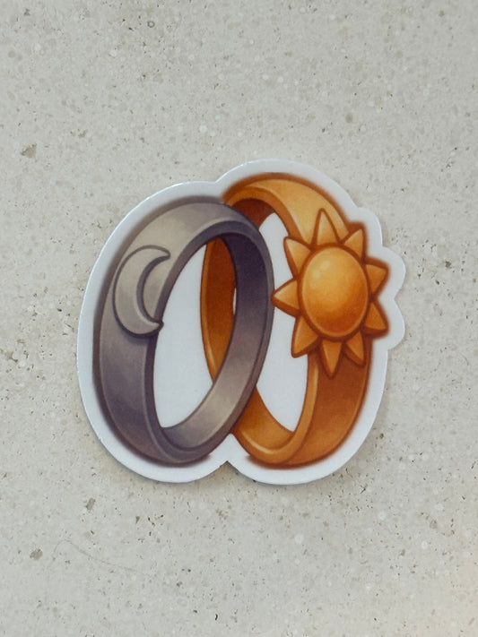 Sun & Moon Rings - Sticker