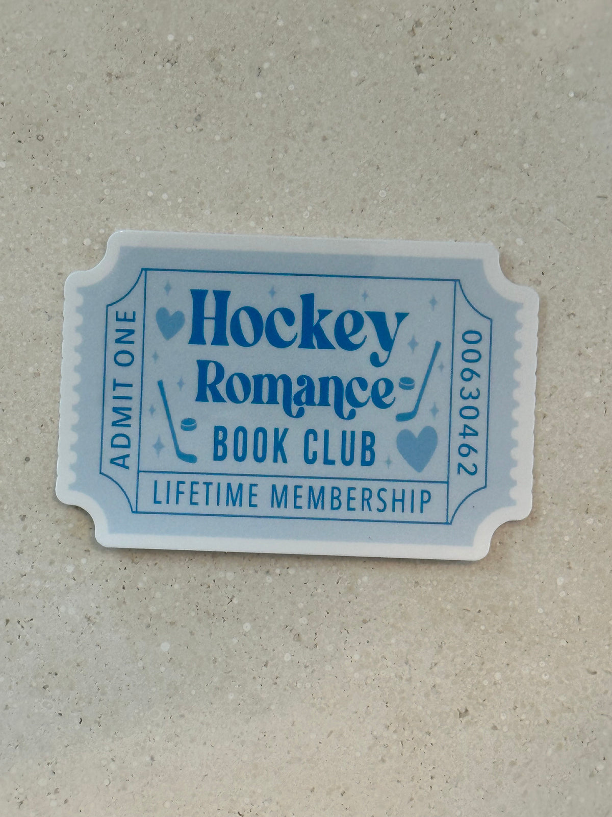 Hockey Romance Book Club Trope Ticket - Sticker