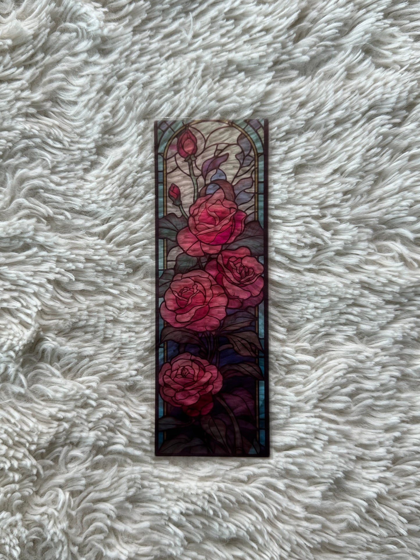 Stained Glass Style Rose - Bookmark (15)