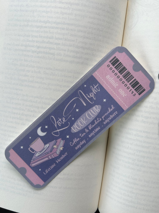 Late Night Book Club - Bookmark (Pink)