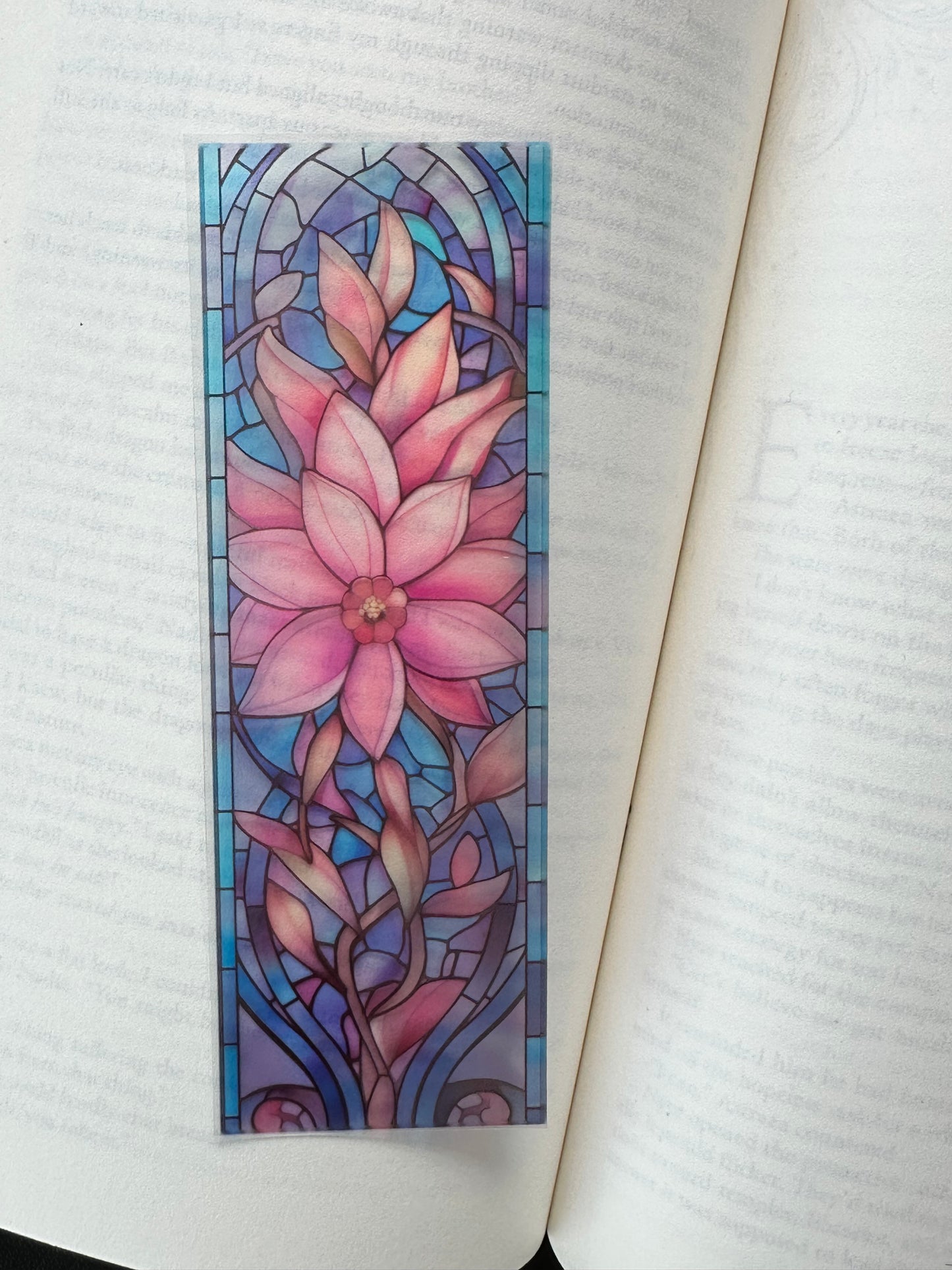 Stained Glass Style Flowers - Bookmark (7)