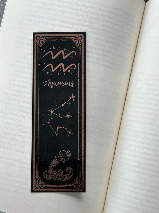 Aquarius - Foil Bookmark - (Rose Gold)