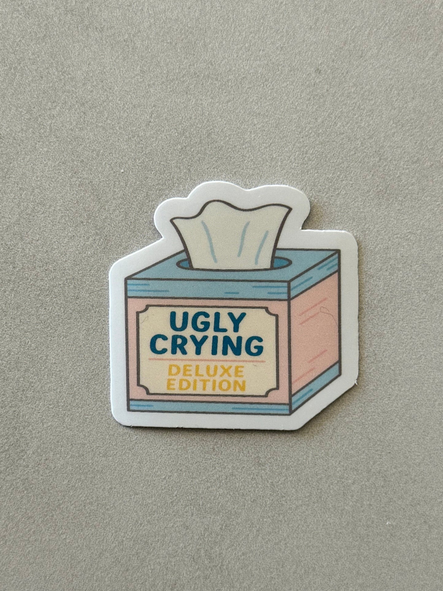 Ugly Crying Tissue Box - Sticker
