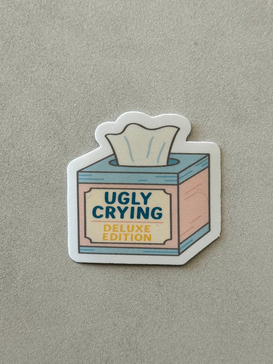 Ugly Crying Tissue Box - Sticker