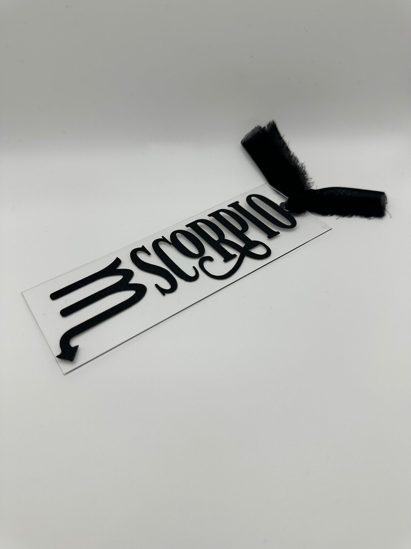 Zodiac - Scorpio - Acrylic Bookmark (Black Glitter)