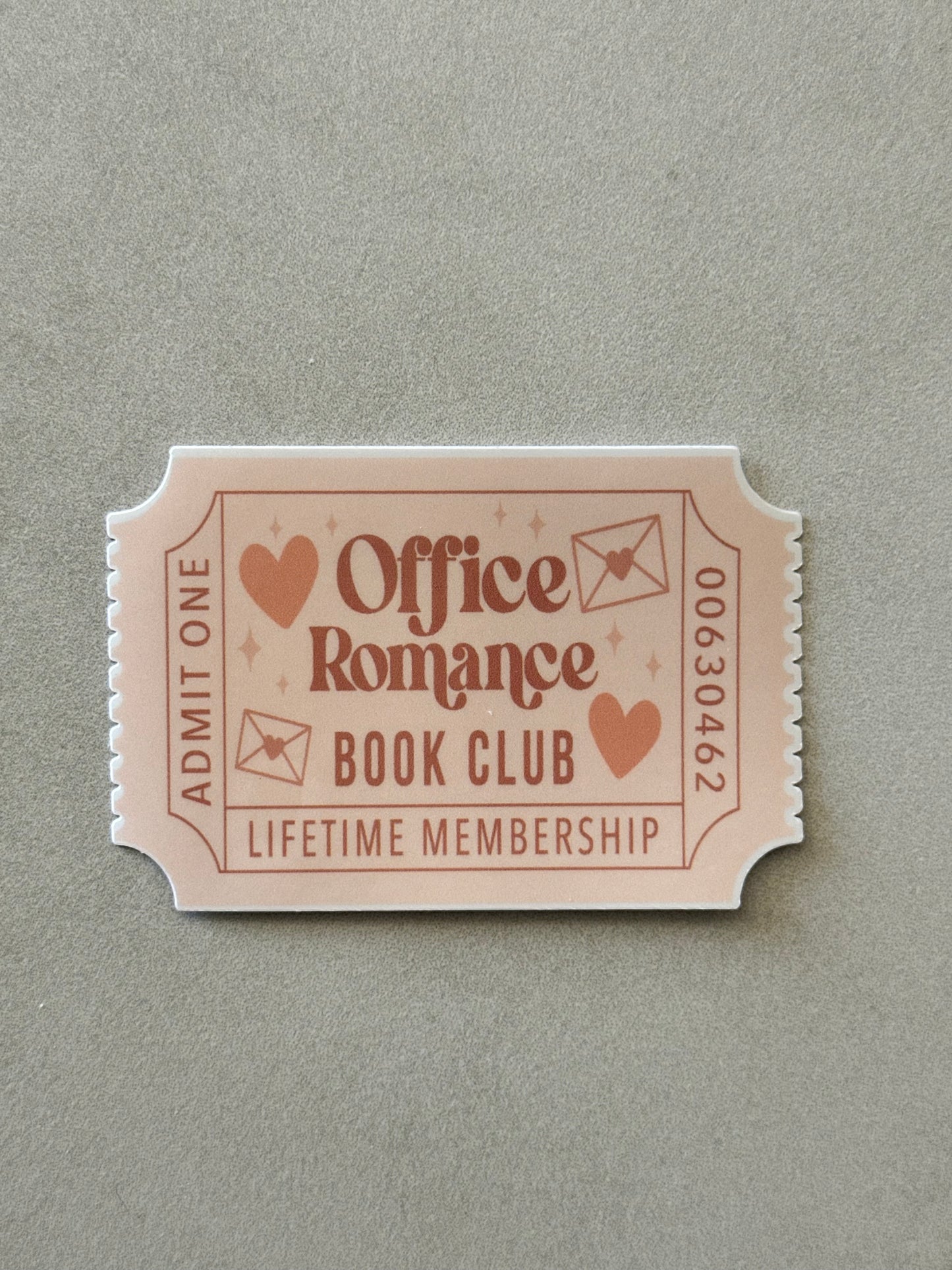 Office Romance Book Club Ticket - Sticker
