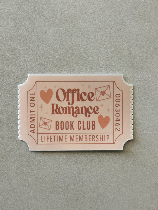 Office Romance Book Club Ticket - Sticker