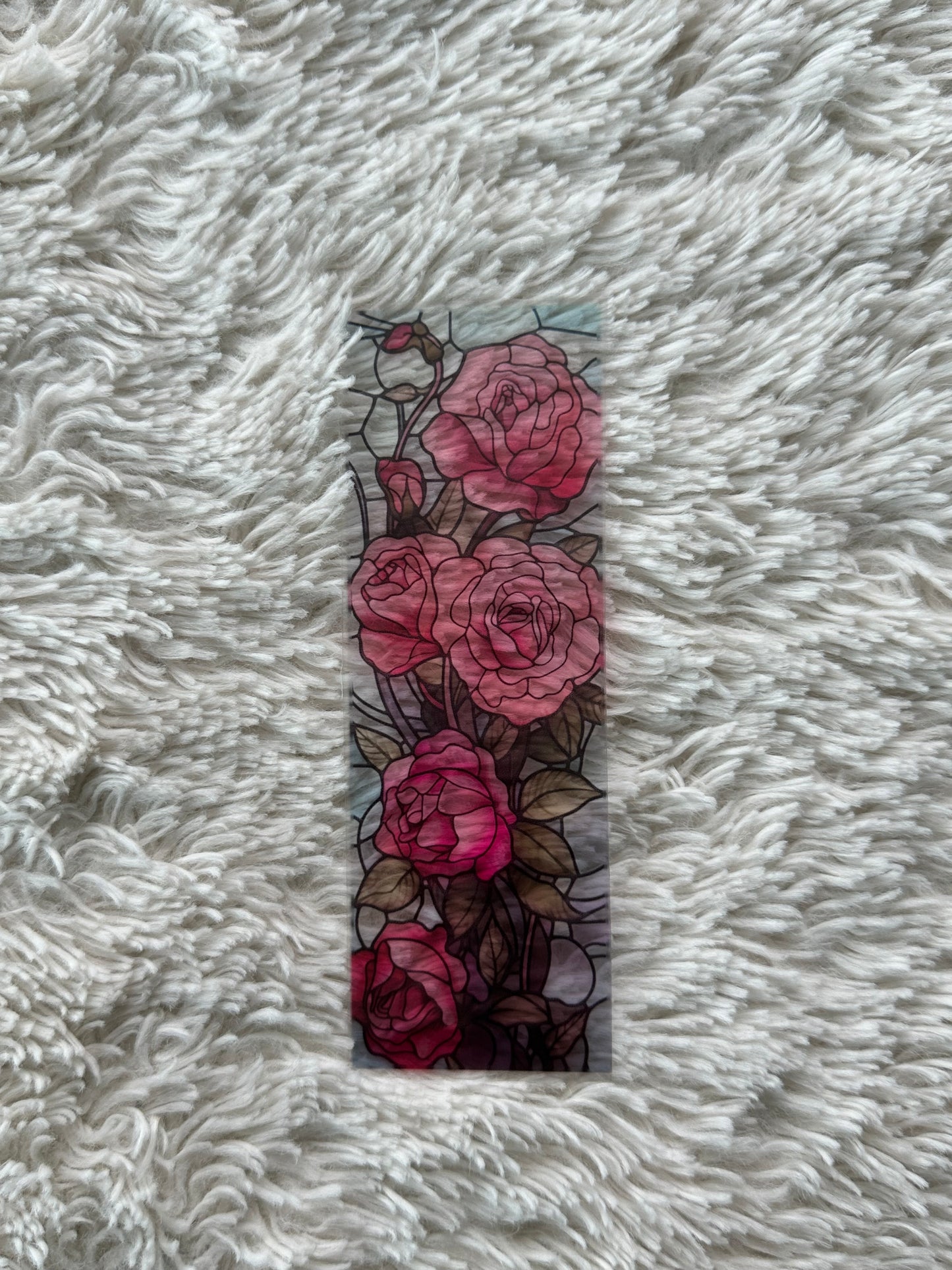 Stained Glass Style Rose - Bookmark (25)