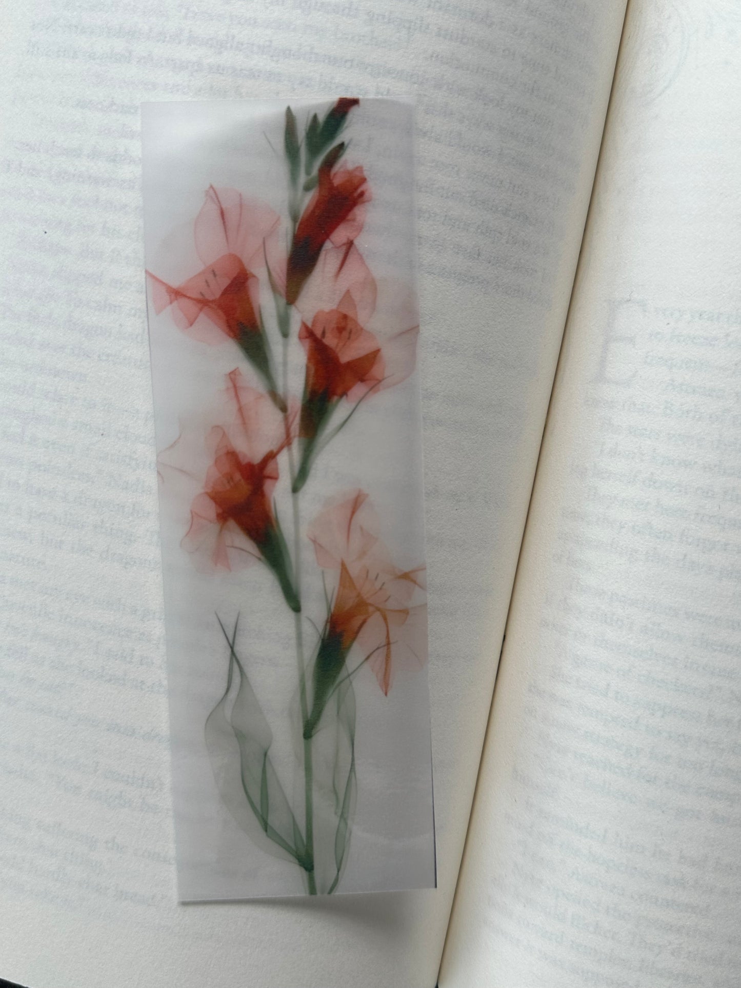 Water Colour Flowers - Vellum Paper Bookmark (17)
