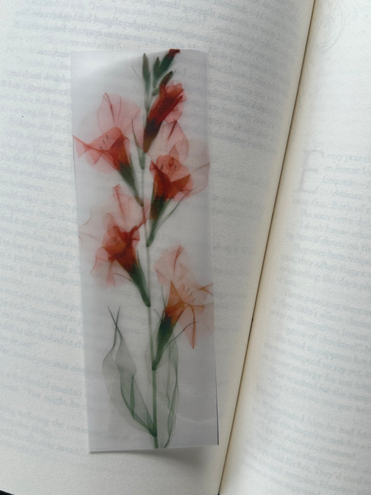 Water Colour Flowers - Vellum Paper Bookmark (17)