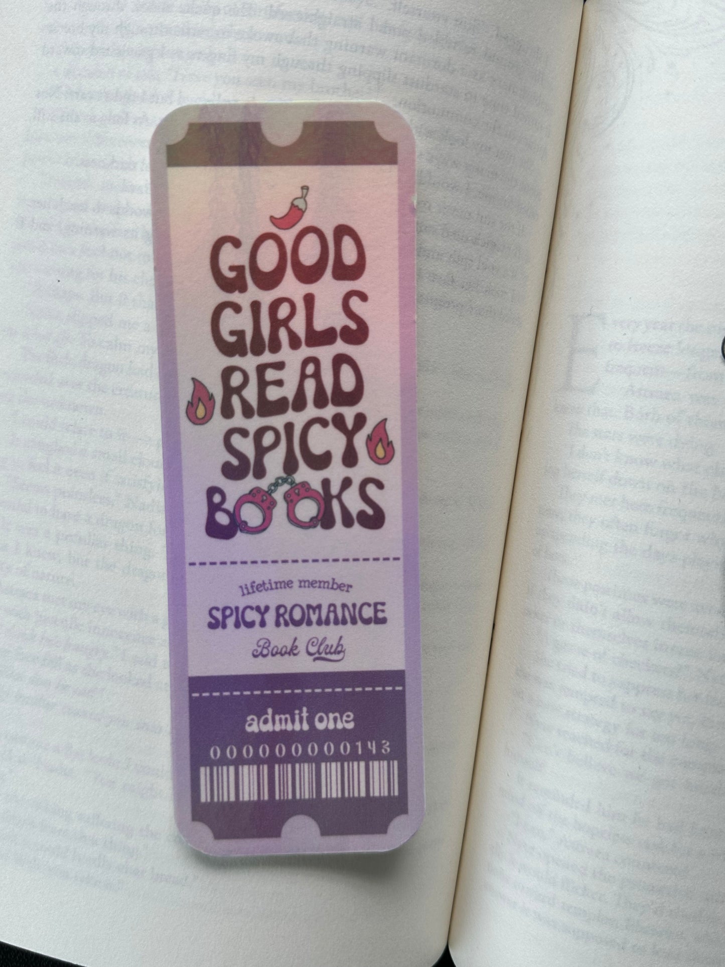 Spicy Romance Book Club - Bookmark (Purple Holographic)