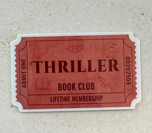 Thriller Book Club Ticket - Sticker