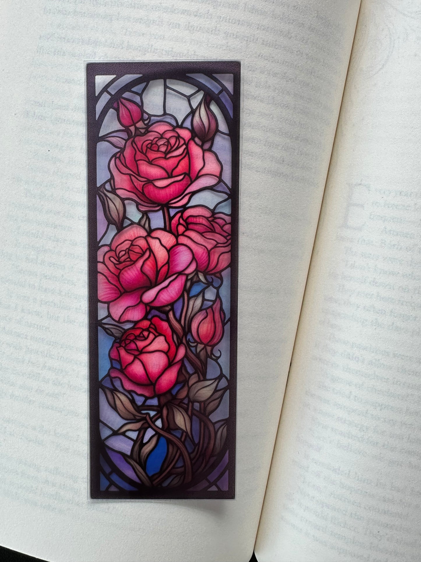 Stained Glass Style Rose - Bookmark (19)
