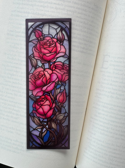 Stained Glass Style Rose - Bookmark (19)